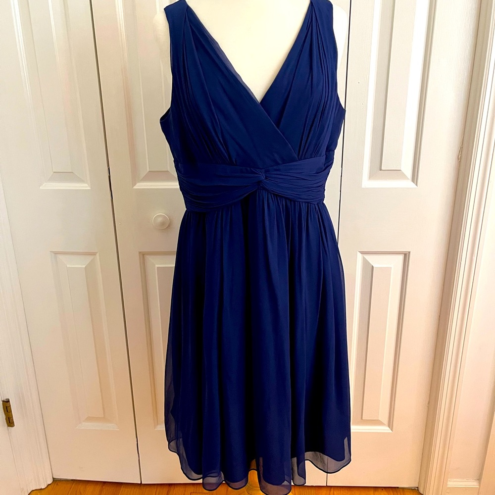 Donna Morgan Navy Silk Cocktail Dress Size 12